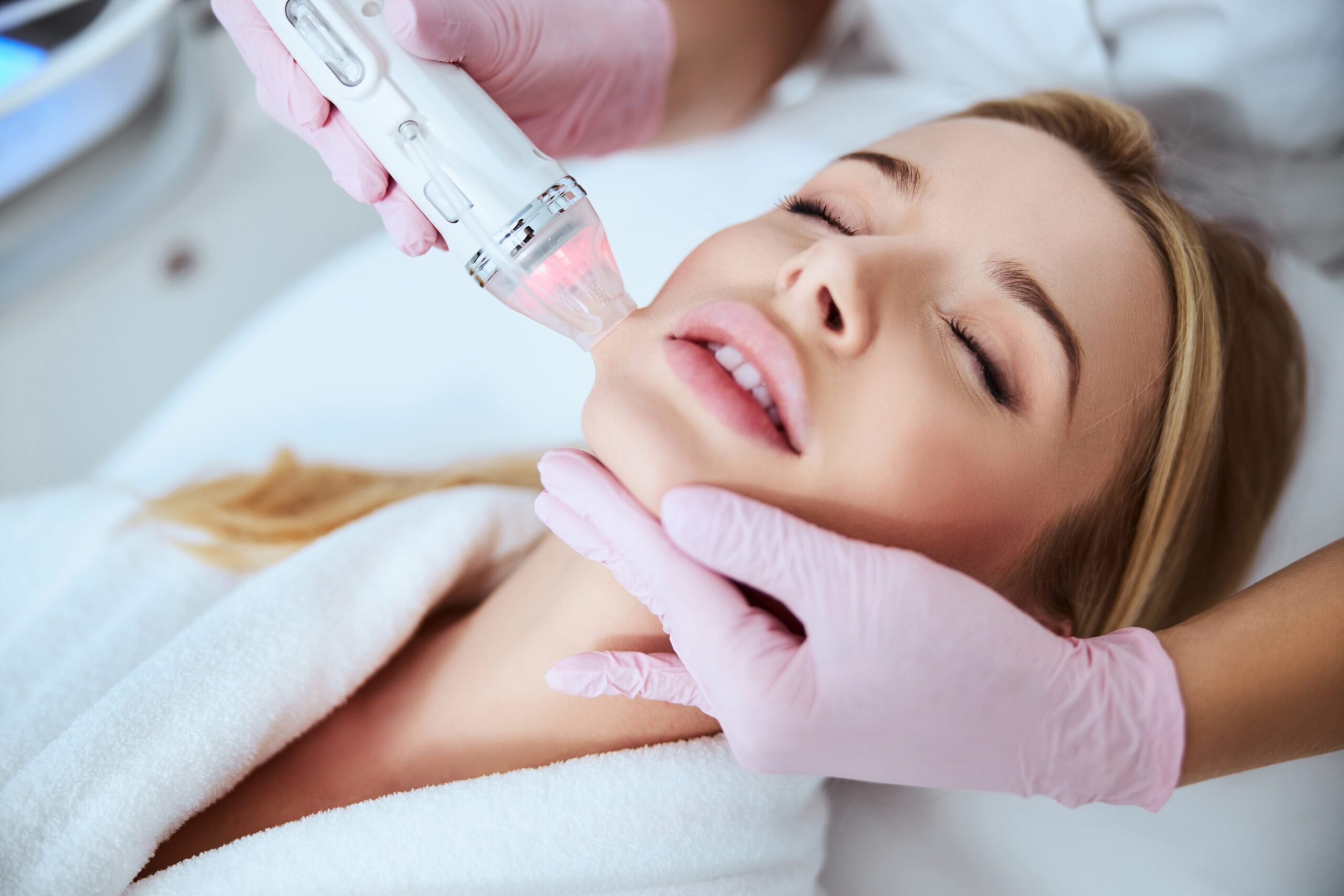 woman undergoing skin treatment