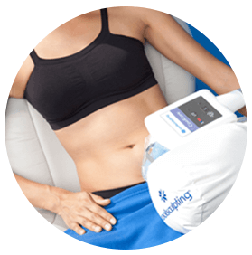 a person undergoing coolsculpting treatment